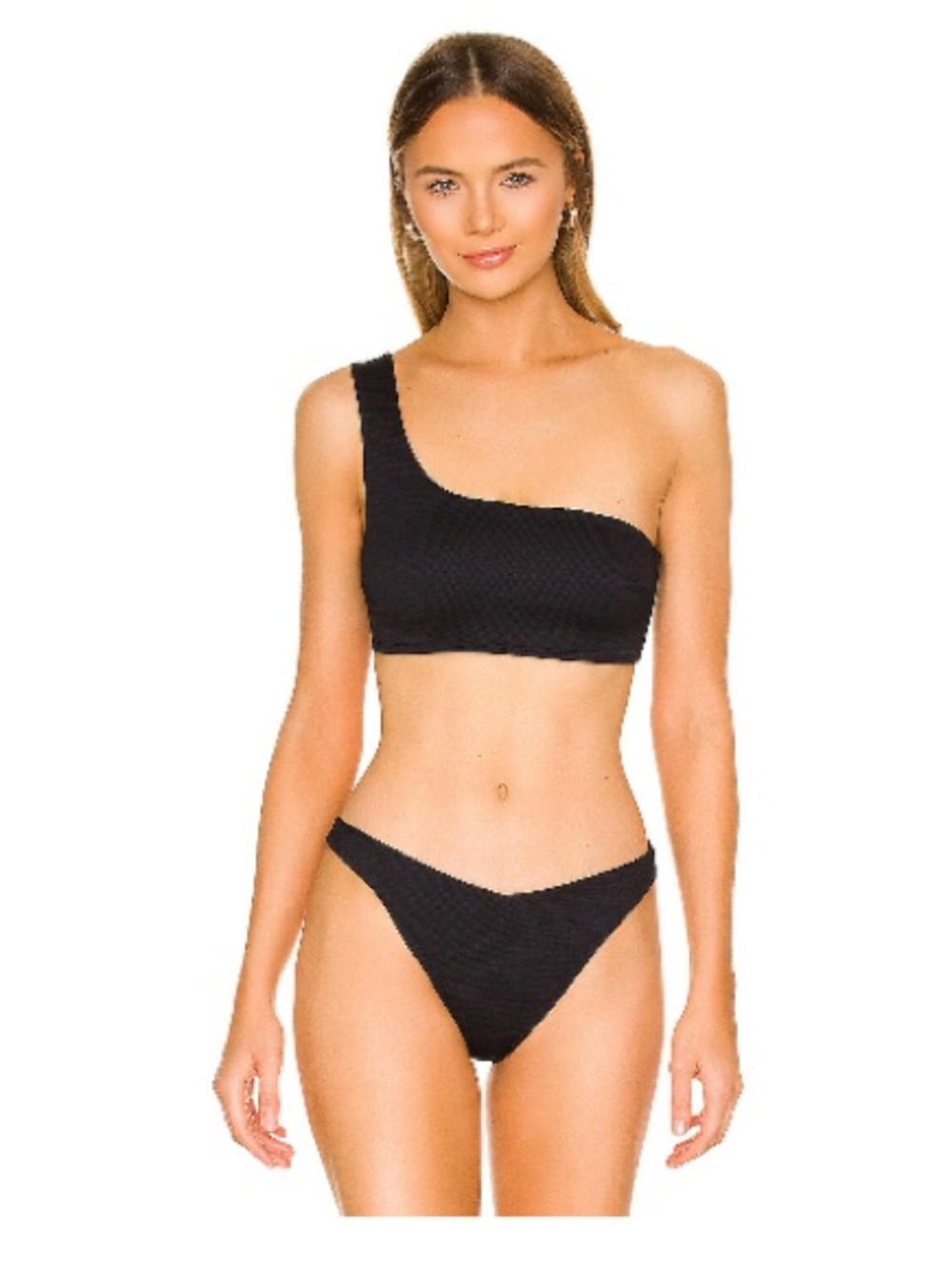 Vitamin A Isla Bikini one shoulder top small and medium Bottoms in Black